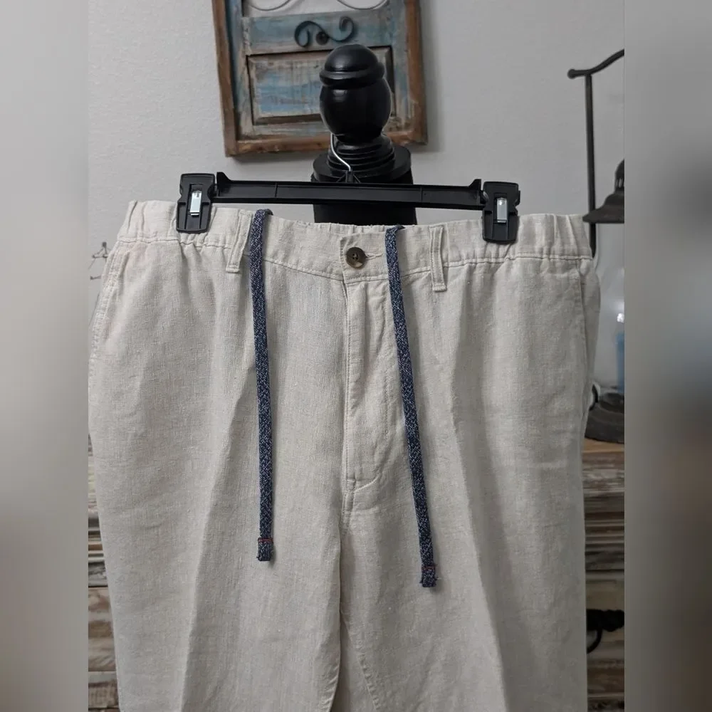 Caribbean Linen Pants, Natural Size 36 × 34 Men's